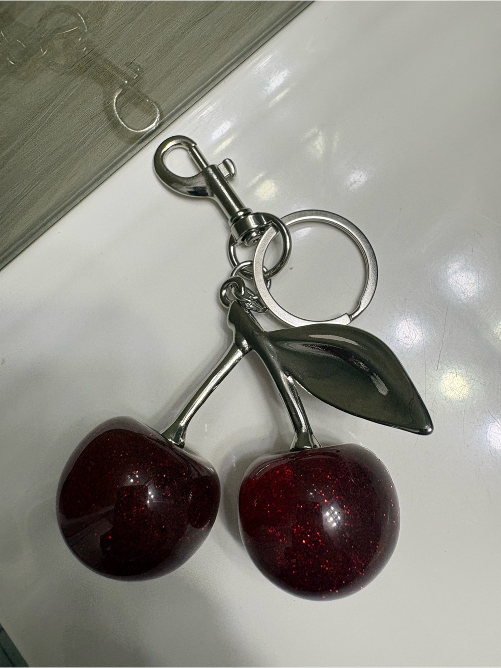 Sparkling Cherry Charm - Red 4.8 inches long and 2.7 inches wide - Picture 3 of 4